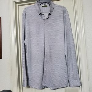 Murano Longsleeve Blue Dress Shirt | Slim Fit Performance | Size: XL